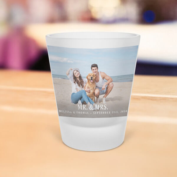 Buy Mr & Mrs Wedding Photo Customized Photo Printed Shot Glass yourPrint