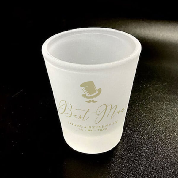 Buy Minimalist Best Man Monogram Customized Photo Printed Shot Glass