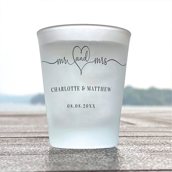 Buy Mr and Mrs Design Customized Photo Printed Shot Glass yourPrint