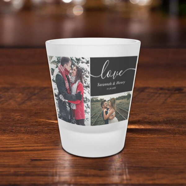 Buy Two Photo Collage Black Love Script Customized Photo Printed Shot