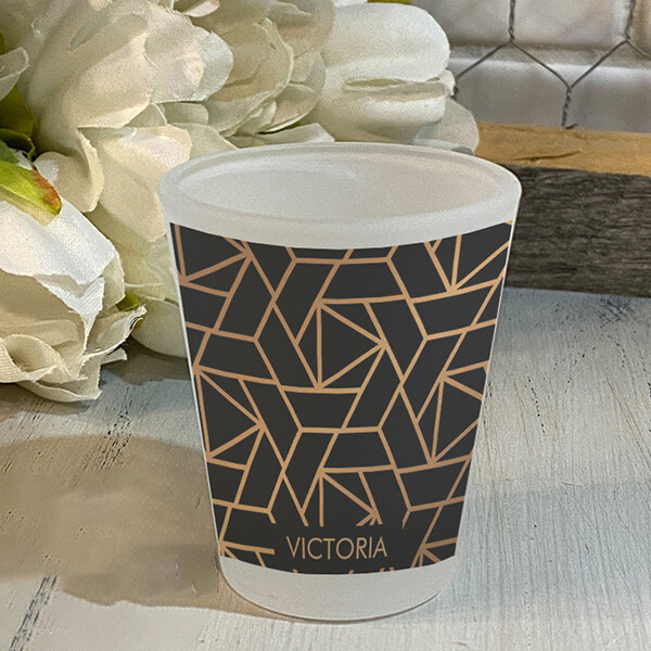 Buy Black and Gold Elegant Pattern Design Customized Photo Printed Shot