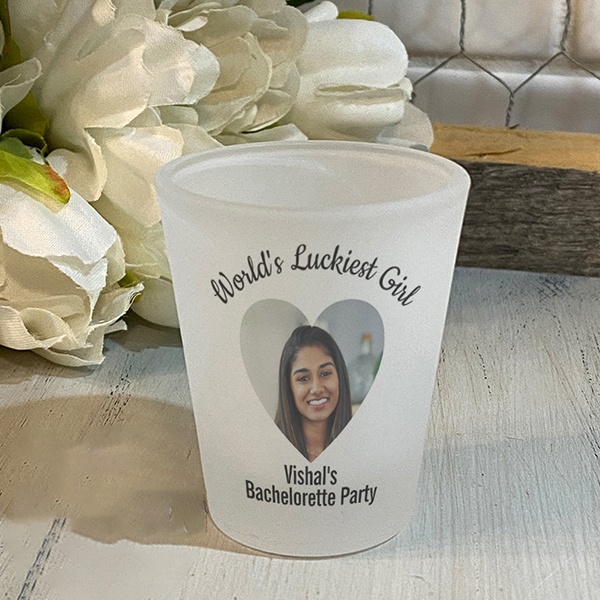 Buy World's Luckiest Girl Customized Photo Printed Shot Glass yourPrint