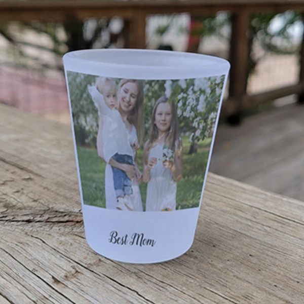 Buy Simple Minimal Photo with Name Customized Photo Printed Shot Glass