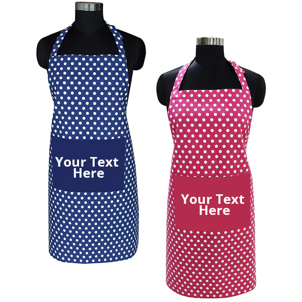 Polka Dots Customized Unisex Apron Pack of 2
