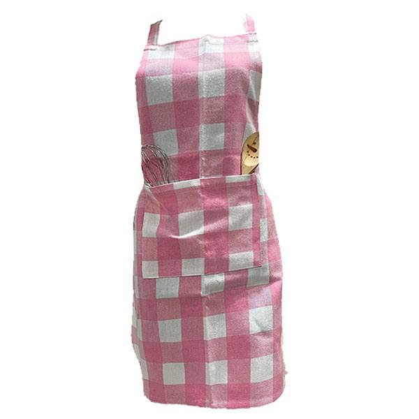 Buy Pink Customized Cotton Kitchen Apron Centre Pocket, Strong and