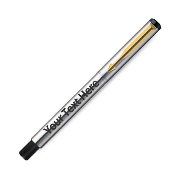 Silver Customized Parker Moments Vector Gold Trim Ball Pen